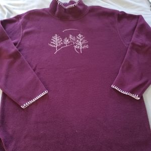 Bizzit Collection Fleece pullover vintage Made in USA maroon Forrest wom…